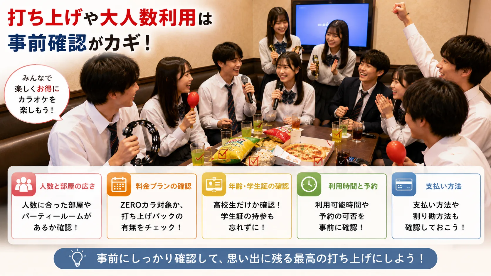 まねきねこの大人数利用や打ち上げ料金を確認する画面
