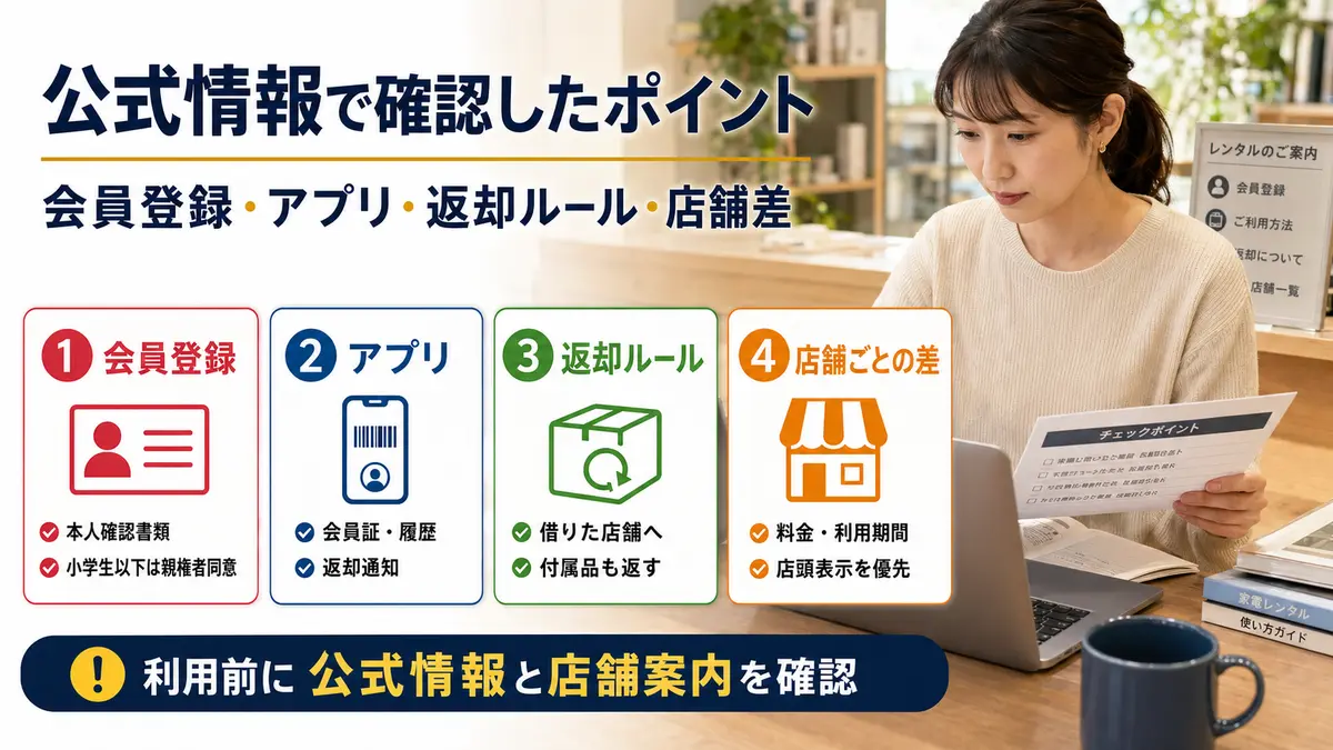 ゲオの店舗レンタルに関する公式情報の確認先