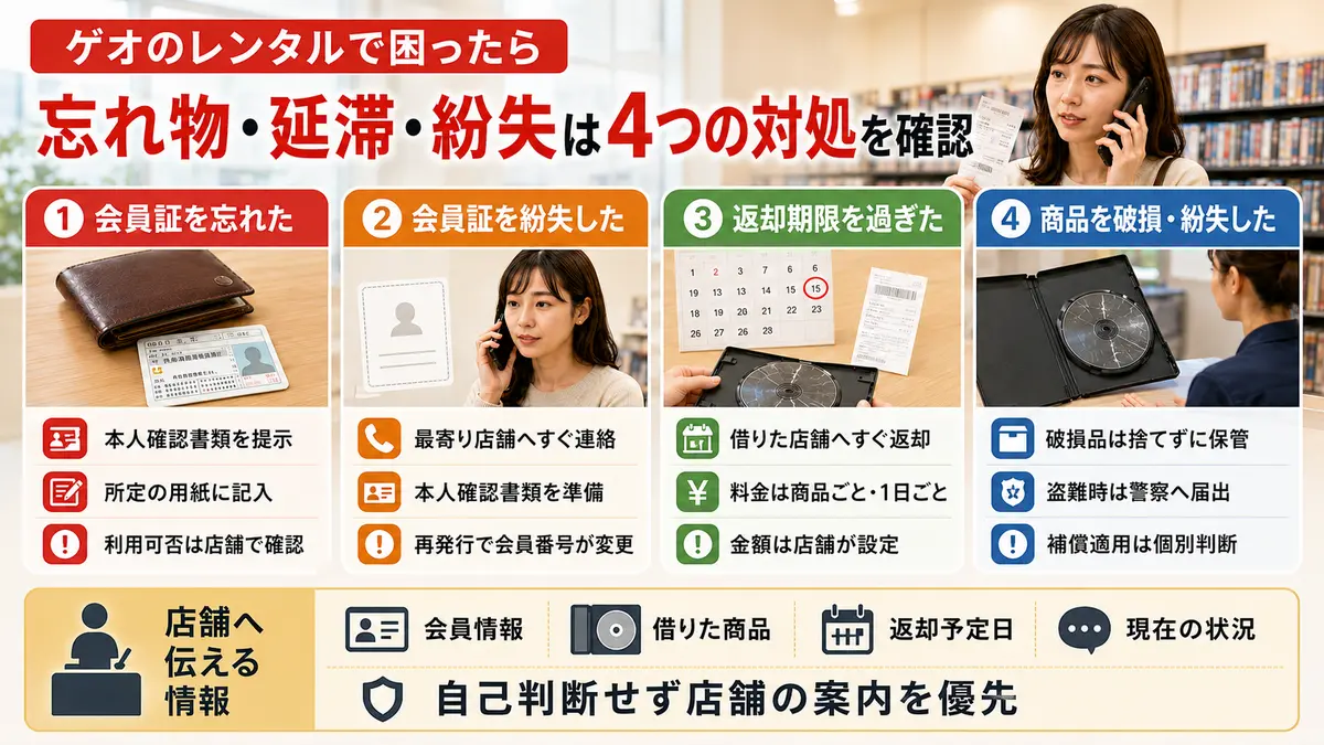 会員証忘れ・延滞・紛失など困ったときの対処