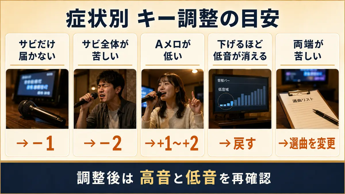 高い・低い・苦しい症状別にキーを調整する方法