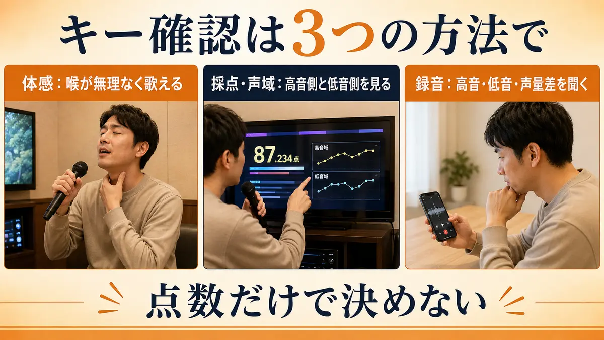 DAMの声域表示・採点・録音で自分に合うキーを確認する