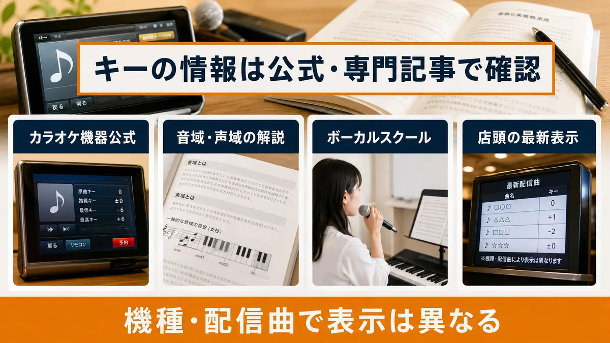 カラオケのキーを理解するために確認した公式・専門情報