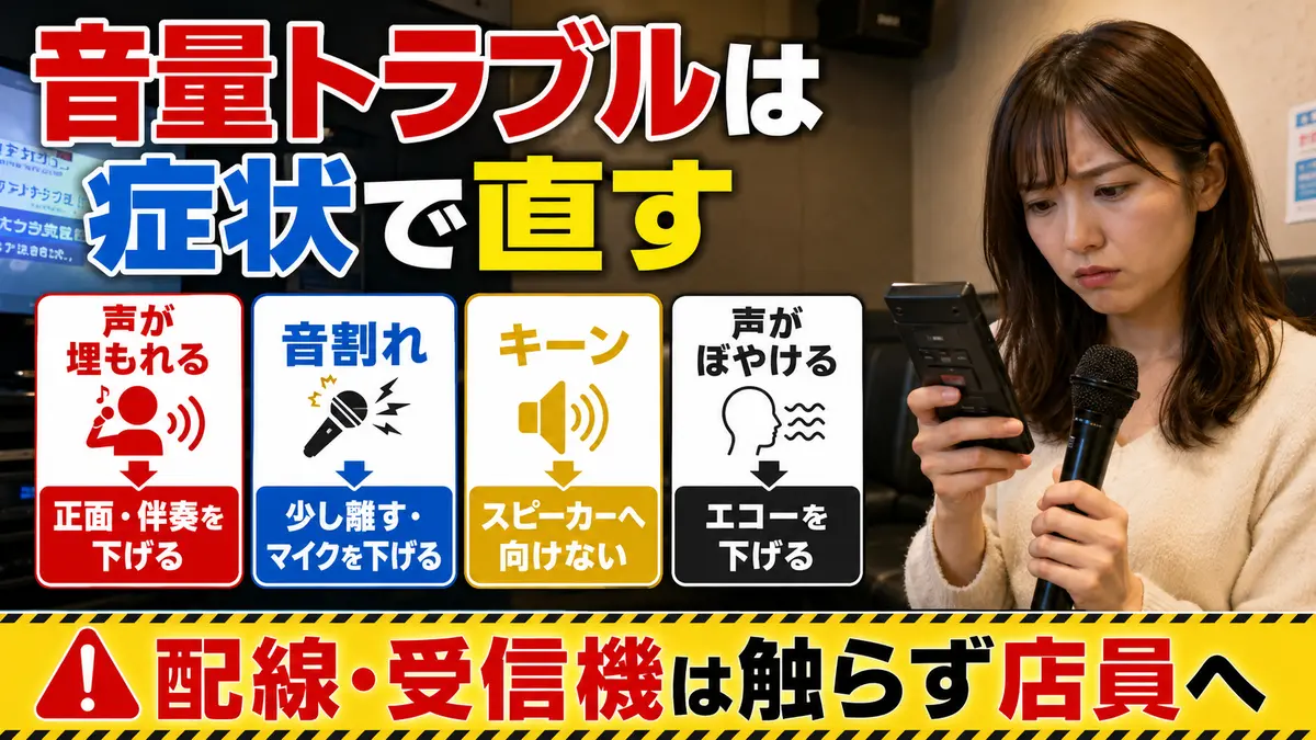 声が埋もれる・音割れ・ハウリング時の音量調整