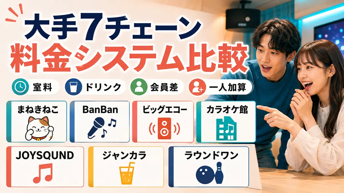 大手カラオケ7チェーンの料金システム比較ポイント