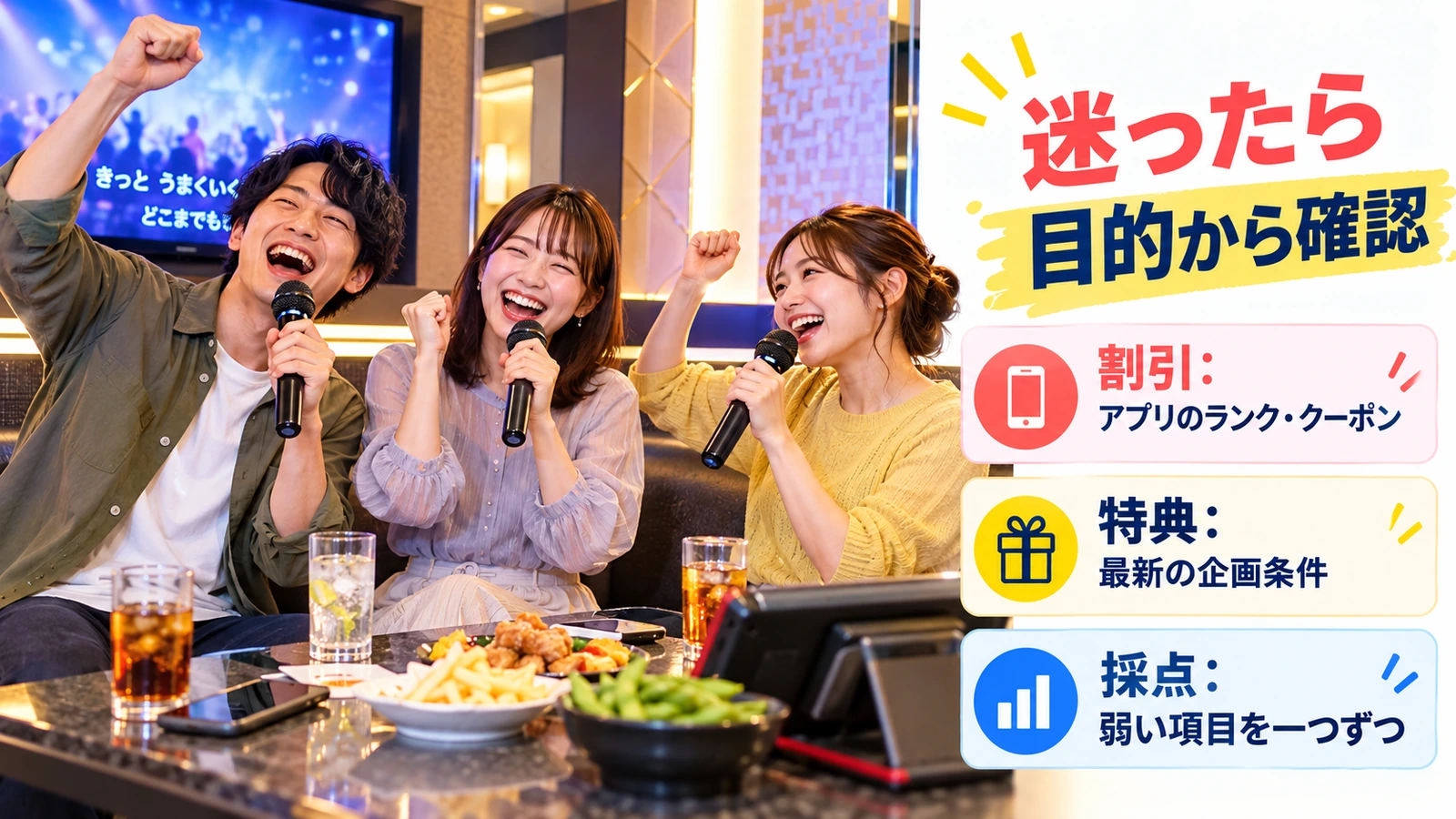 目的に合わせて企画と採点結果を確認する友人